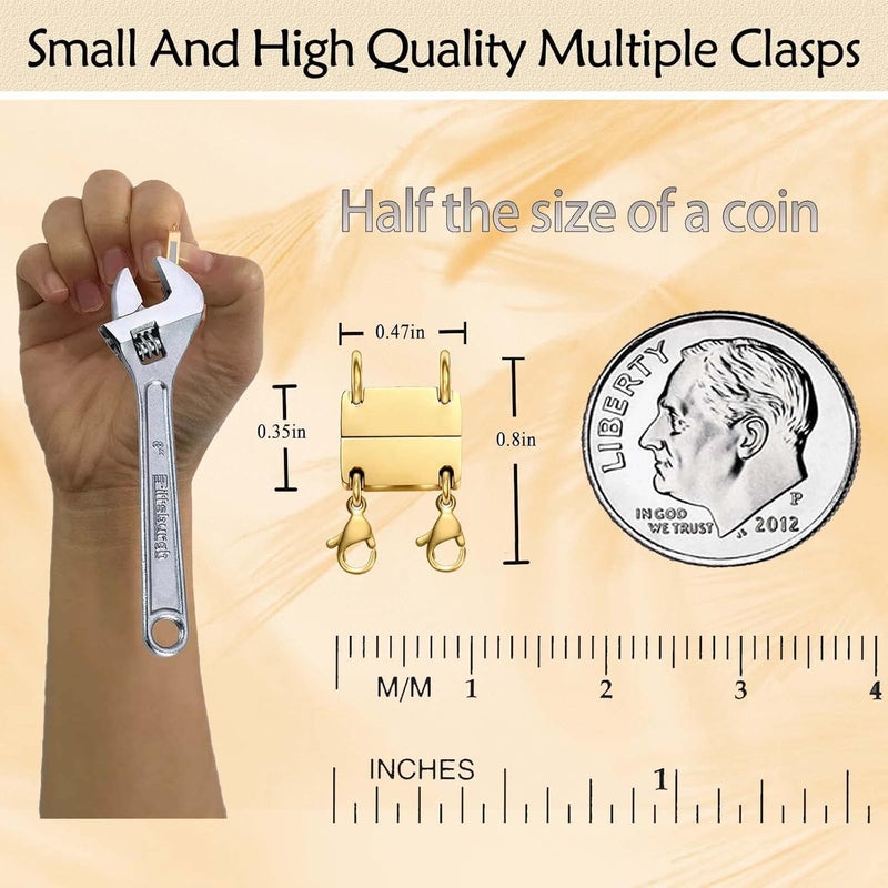 Qulltk Necklace Layering Clasp Magnetic Clasps for Jewelry, Gold and Silver Separator for Stackable Necklaces and Chains - Image 3